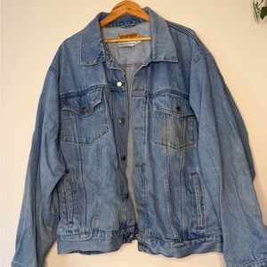 Wrangler Hero Denim Jacket 3X Plus Size Vintage Style Trucker Jean Jacket